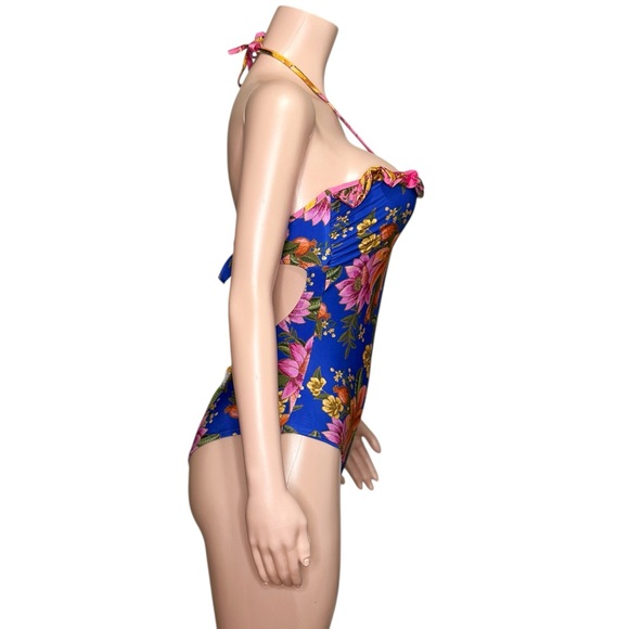 FARM RIO Summer Fruit One Piece Swim, Blue, Medium - Picture 10 of 11